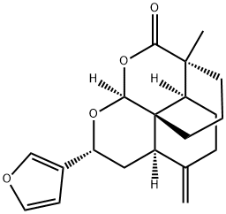 (3S,9bS)-3,3aβ,4,5,6,6aβ,7,8-Octahydro-8β-(3-furyl)-3-methyl-6-methylene-9aαH-3,9b-propano-2H-pyrano[4,3,2-ij][2]benzopyran-2-one Struktur