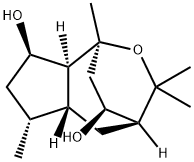 (1S,5aβ,8aα,9S)-Octahydro-1,3,3,6α-tetramethyl-1,4α-ethano-1H-cyclopent[c]oxepine-8β,9-diol Struktur