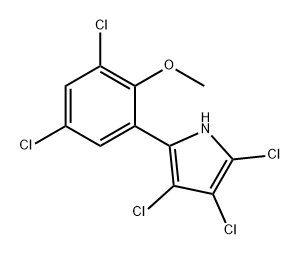 1H-Pyrrole, 2,3,4-trichloro-5-(3,5-dichloro-2-methoxyphenyl)- Struktur