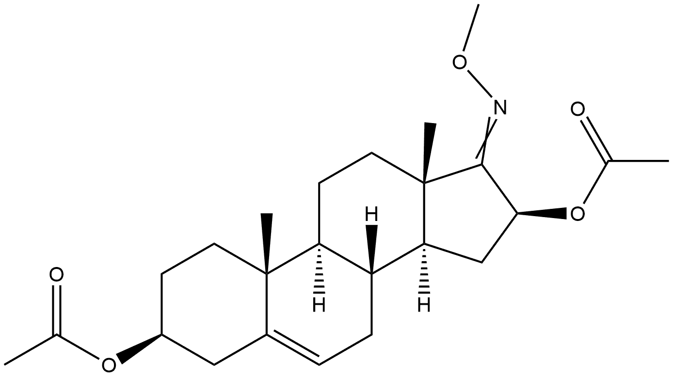 3β,16β-Bis(acetyloxy)-17-(methoxyimino)androst-5-ene Struktur