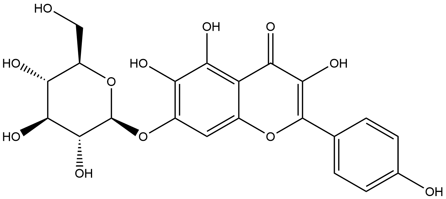 4H-1-Benzopyran-4-one, 7-(β-D-glucopyranosyloxy)-3,5,6-trihydroxy-2-(4-hydroxyphenyl)- Struktur