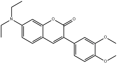 2H-1-Benzopyran-2-one, 7-(diethylamino)-3-(3,4-dimethoxyphenyl)- Struktur