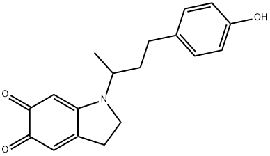 1H-Indole-5,6-dione, 2,3-dihydro-1-[3-(4-hydroxyphenyl)-1-methylpropyl]- Struktur