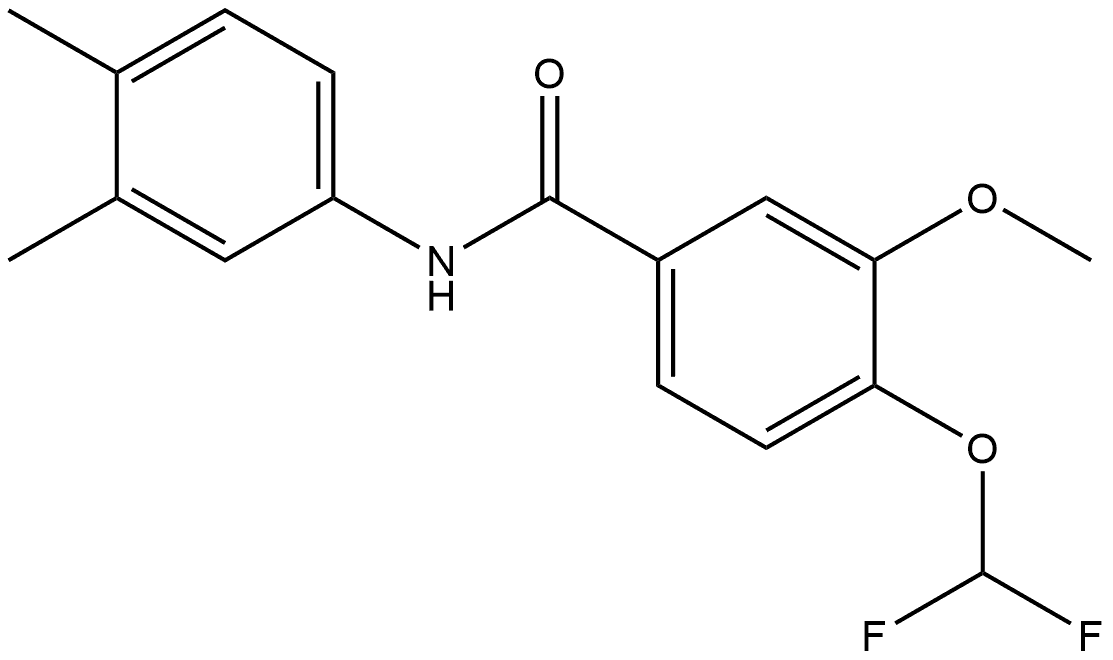 4-(Difluoromethoxy)-N-(3,4-dimethylphenyl)-3-methoxybenzamide Struktur