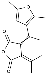 TRANS-2-(1-(2,5-DIMETHYL-3-FURANYL)ETHYLIDENE)-3-(1-METHYL- ETHYLIDENE)SUCCINIC ANHYDRIDE) Struktur