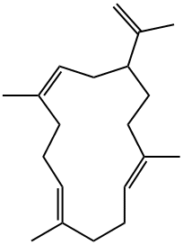 1,5,9-Cyclotetradecatriene, 1,5,9-trimethyl-12-(1-methylethenyl)-, (1E,5E,9Z)- Struktur