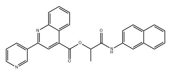 4-Quinolinecarboxylic acid, 2-(3-pyridinyl)-, 1-methyl-2-(2-naphthalenylamino)-2-oxoethyl ester Struktur