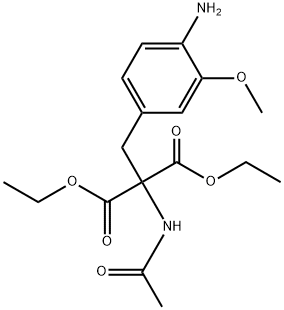 Propanedioic acid, 2-(acetylamino)-2-[(4-amino-3-methoxyphenyl)methyl]-, 1,3-diethyl ester Struktur