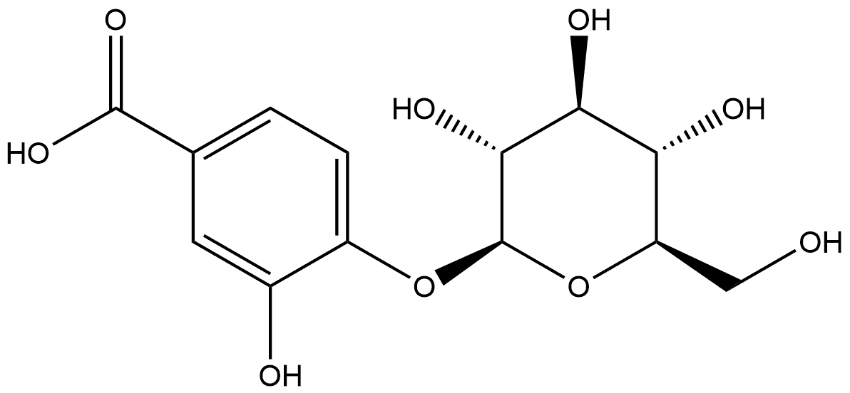 Benzoic acid, 4-(β-D-glucopyranosyloxy)-3-hydroxy- Struktur