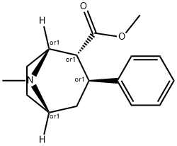 (1β,5β)-3β-Phenyl-8-methyl-8-azabicyclo[3.2.1]octane-2α-carboxylic acid methyl ester Struktur