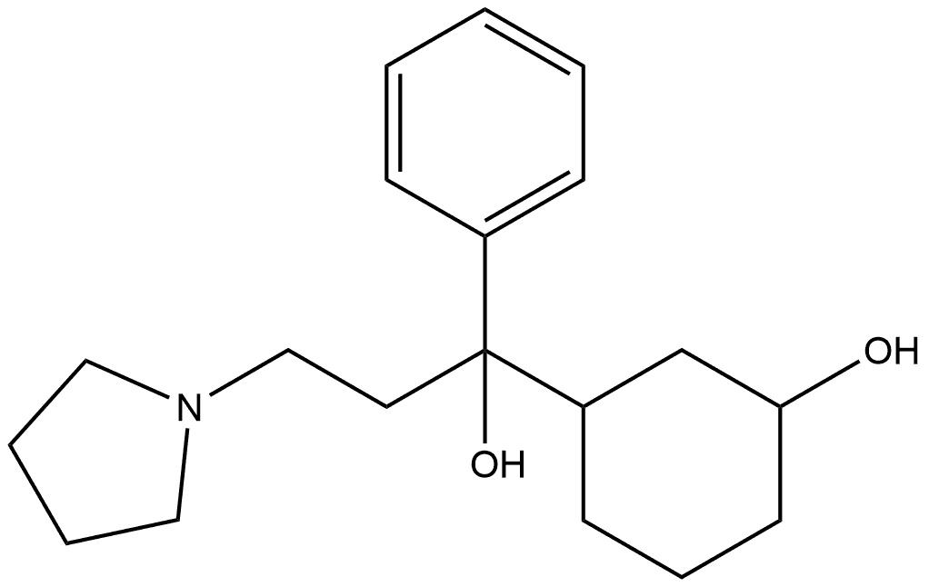 1-Pyrrolidinepropanol, α-(3-hydroxycyclohexyl)-α-phenyl- Struktur