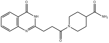 4-Piperidinecarboxamide, 1-[3-(3,4-dihydro-4-oxo-2-quinazolinyl)-1-oxopropyl]- Struktur