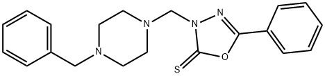 5-Phenyl-3-[[4-(phenylmethyl)-1-piperazinyl]methyl]-1,3,4-oxadiazole-2(3H)-thione Struktur