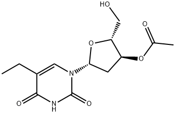 3'-acetate-2'-deoxy-5-ethyl-uridine Struktur