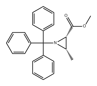 2-Aziridinecarboxylic acid, 3-methyl-1-(triphenylmethyl)-, methyl ester, (2S,3S)- Struktur