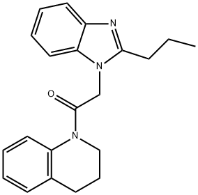 Ethanone, 1-(3,4-dihydro-1(2H)-quinolinyl)-2-(2-propyl-1H-benzimidazol-1-yl)- Struktur