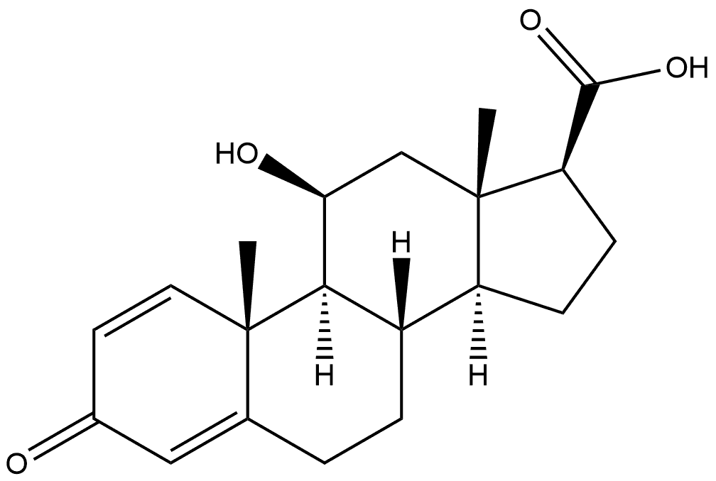 11β-Hydroxy-3-oxo-androsta-1,4-diene-17β-carboxylic Acid Struktur