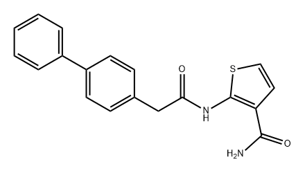 3-Thiophenecarboxamide, 2-[(2-[1,1'-biphenyl]-4-ylacetyl)amino]- Struktur