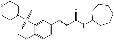 2-Propenamide, N-cycloheptyl-3-[4-methoxy-3-(4-morpholinylsulfonyl)phenyl]- Struktur