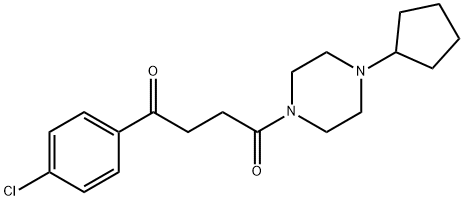 1,4-Butanedione, 1-(4-chlorophenyl)-4-(4-cyclopentyl-1-piperazinyl)- Structure