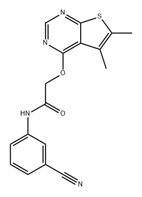 Acetamide, N-(3-cyanophenyl)-2-[(5,6-dimethylthieno[2,3-d]pyrimidin-4-yl)oxy]- Struktur