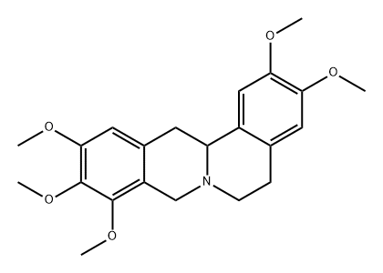 6H-Dibenzo[a,g]quinolizine, 5,8,13,13a-tetrahydro-2,3,9,10,11-pentamethoxy- Struktur