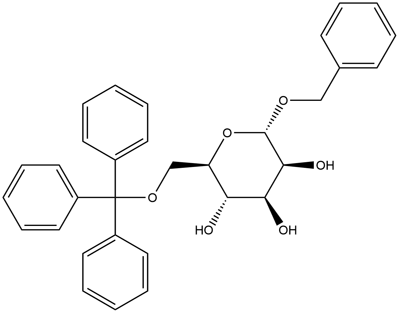 Benzyl 6-O-trityl-α-D-mannopyranoside Struktur