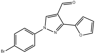 1H-Pyrazole-4-carboxaldehyde, 1-(4-bromophenyl)-3-(2-furanyl)- Struktur