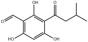 Benzaldehyde, 2,4,6-trihydroxy-3-(3-methyl-1-oxobutyl)- Struktur