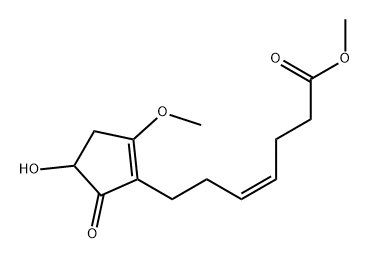 4-Heptenoic acid, 7-(4-hydroxy-2-methoxy-5-oxo-1-cyclopenten-1-yl)-, methyl ester, (4Z)- Struktur