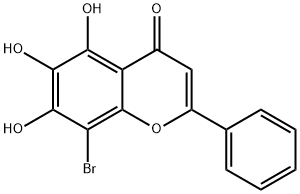 4H-1-Benzopyran-4-one, 8-bromo-5,6,7-trihydroxy-2-phenyl- Struktur