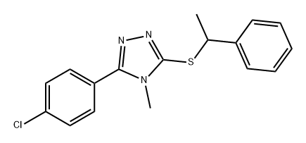 4H-1,2,4-Triazole, 3-(4-chlorophenyl)-4-methyl-5-[(1-phenylethyl)thio]- Struktur