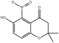 4H-1-Benzopyran-4-one, 2,3-dihydro-6-hydroxy-2,2-dimethyl-5-nitro- Struktur