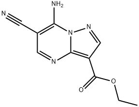 Pyrazolo[1,5-a]pyrimidine-3-carboxylic acid, 7-amino-6-cyano-, ethyl ester Struktur