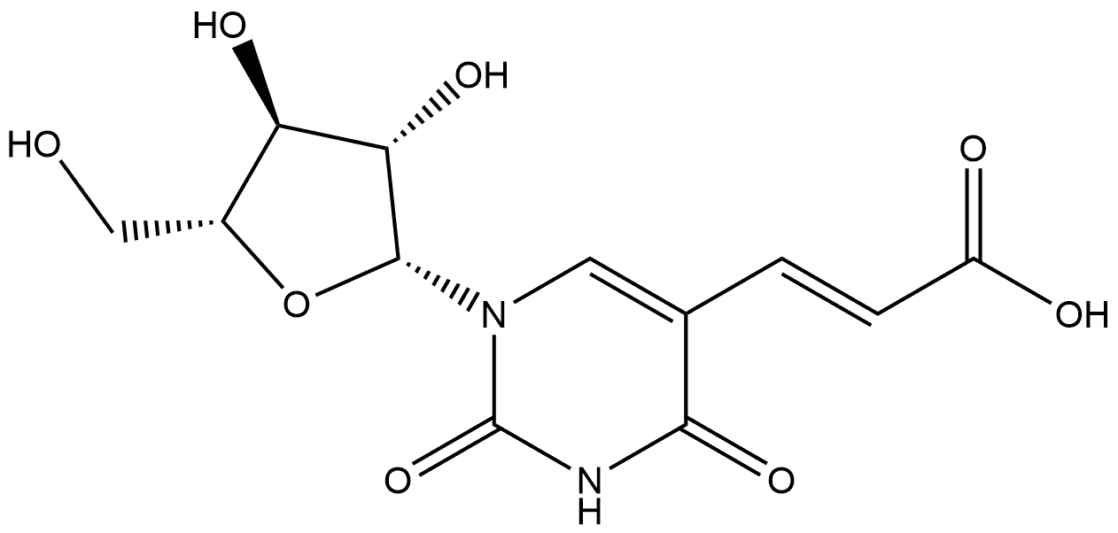 2-Propenoic acid, 3-(1-β-D-arabinofuranosyl-1,2,3,4-tetrahydro-2,4-dioxo-5-pyrimidinyl)-, (2E)- Struktur