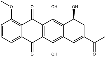 5,12-Naphthacenedione, 8-acetyl-9,10-dihydro-6,10,11-trihydroxy-1-methoxy-, (S)- (9CI) Struktur