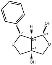 1H,?3H-?Furo[3,?4-?c]?furan-?1,?3a(4H)?-?diol, dihydro-?6-?phenyl-?, (1R,?3aS,?6S,?6aR)?-?rel- Struktur