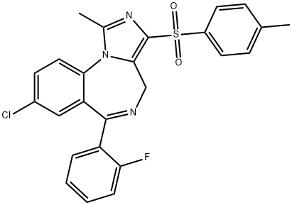 4H-Imidazo[1,5-a][1,4]benzodiazepine, 8-chloro-6-(2-fluorophenyl)-1-methyl-3-[(4-methylphenyl)sulfonyl]- Struktur