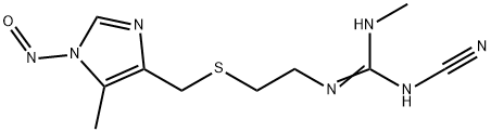 Guanidine, N-cyano-N'-methyl-N''-[2-[[(5-methyl-1-nitroso-1H-imidazol-4-yl)methyl]thio]ethyl]- Struktur