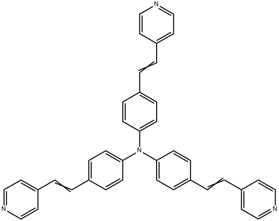 Benzenamine, 4-[2-(4-pyridinyl)ethenyl]-N,N-bis[4-[2-(4-pyridinyl)ethenyl]phenyl]- Struktur