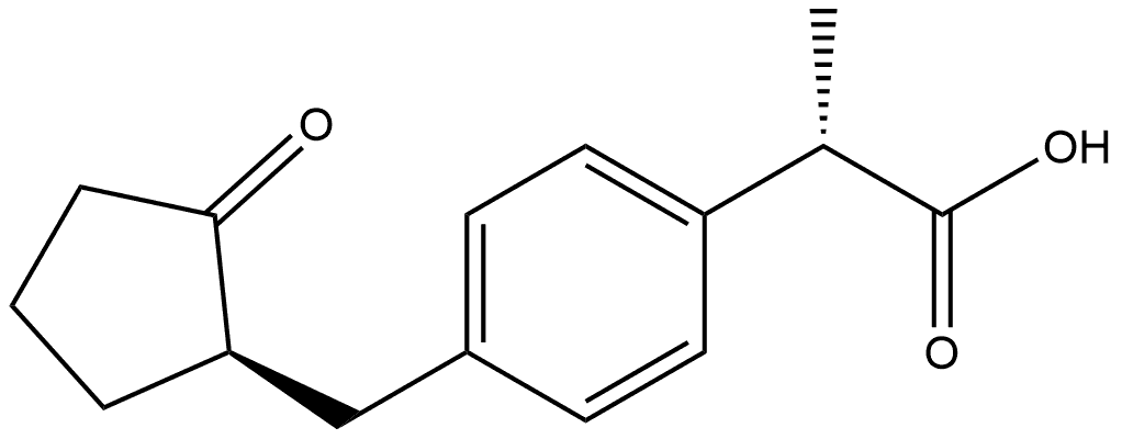 Benzeneacetic acid, α-methyl-4-[[(1R)-2-oxocyclopentyl]methyl]-, (αS)- Struktur