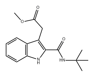 1H-Indole-3-acetic acid, 2-[[(1,1-dimethylethyl)amino]carbonyl]-, methyl ester Struktur