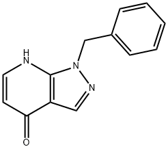 4H-Pyrazolo[3,4-b]pyridin-4-one, 1,7-dihydro-1-(phenylmethyl)- Struktur