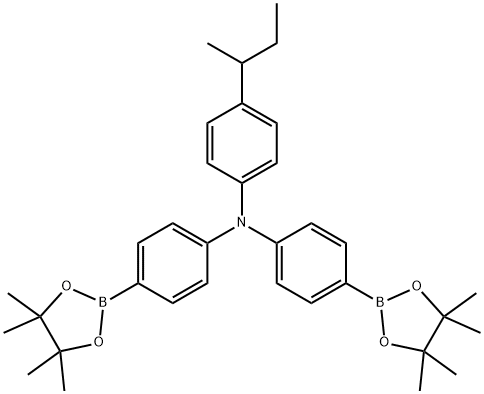 4-(1-Methylpropyl)-N,N-bis[4-(4,4,5,5-tetramethyl-1,3,2-dioxaborolan-2-yl)phenyl]benzenamine Struktur