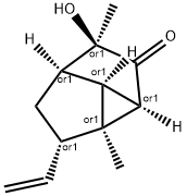 Cyclopropa[cd]?pentalen-?2(1H)?-?one, 3-?ethenylhexahydro-?1-?hydroxy-?1,?2b-?dimethyl-?, (1R,?2aR,?2bS,?3S,?4aR,?4bS)?-?rel- (9CI) Struktur