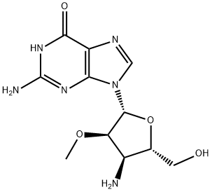 Guanosine, 3'-?amino-?3'-?deoxy-?2'-?O-?methyl-(9CI) Struktur