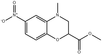 2H-1,4-Benzoxazine-2-carboxylic acid, 3,4-dihydro-4-methyl-6-nitro-, methyl ester Struktur