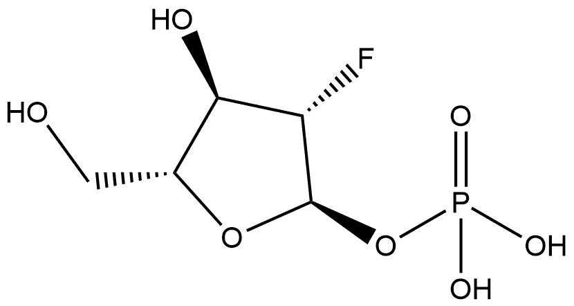 α-D-Arabinofuranose, 2-deoxy-2-fluoro-, 1-(dihydrogen phosphate) Struktur