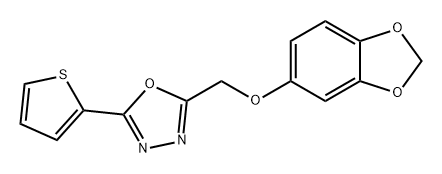 1,3,4-Oxadiazole, 2-[(1,3-benzodioxol-5-yloxy)methyl]-5-(2-thienyl)- Struktur