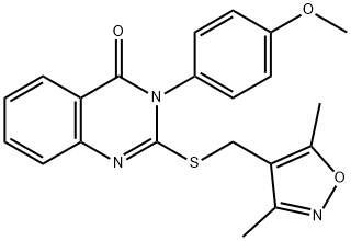 4(3H)-Quinazolinone, 2-[[(3,5-dimethyl-4-isoxazolyl)methyl]thio]-3-(4-methoxyphenyl)- Struktur